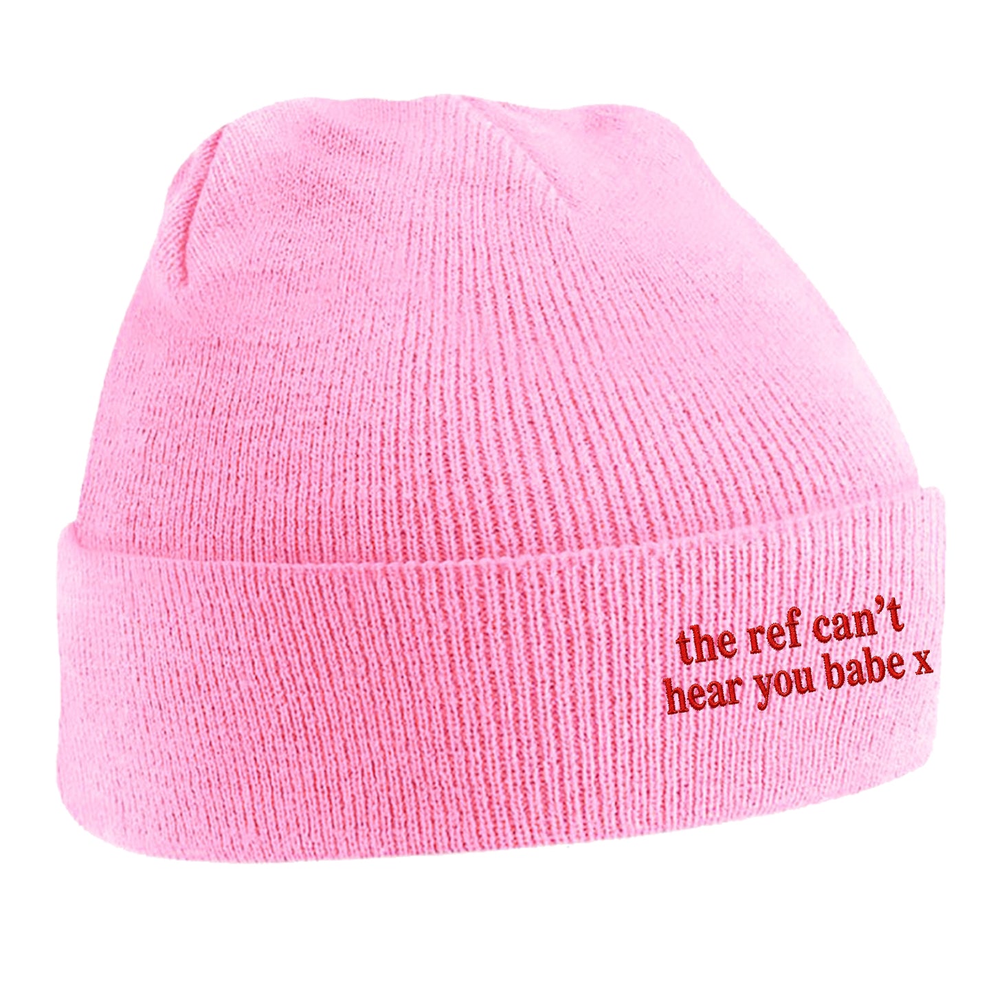The Ref Can't Hear You Babe x Embroidered Beanie Hat