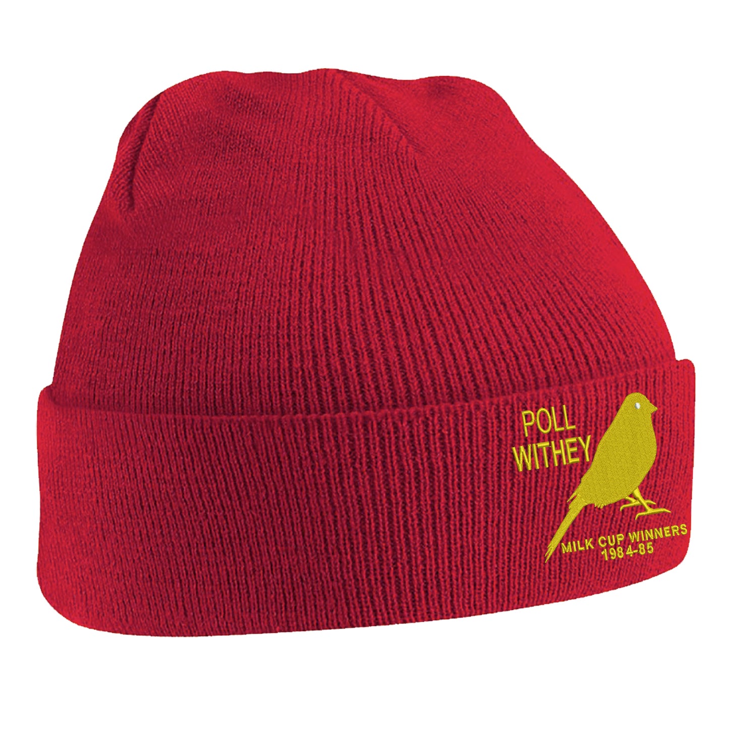 Retro Norwich Milk Cup Winners 1984-85 Embroidered Beanie Hat