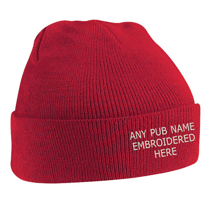Personalised Embroidered Pub Beanie Hat