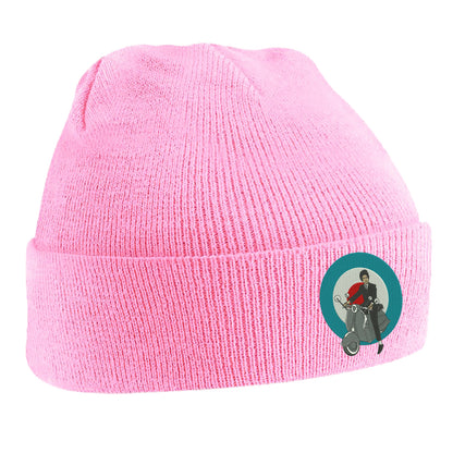 Retro MOD Scooter Embroidered Beanie Hat