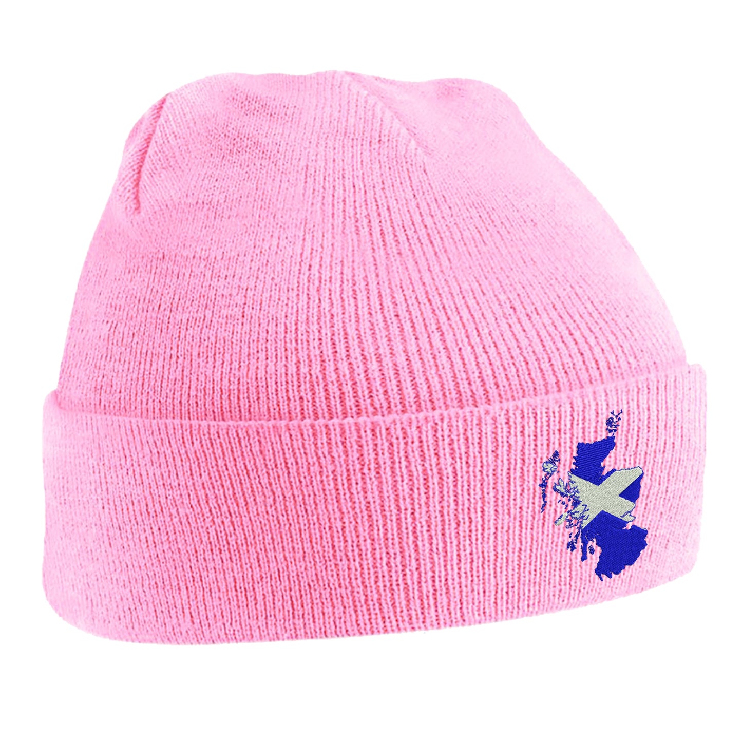 Scotland Flag Map Embroidered Beanie Hat
