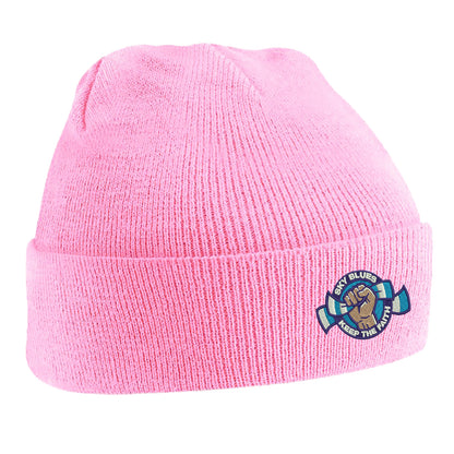 Sky Blues Keep The Faith Embroidered Beanie Hat