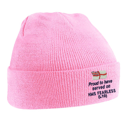 Proud to Have Served on HMS Fearless (L10) Beanie Hat