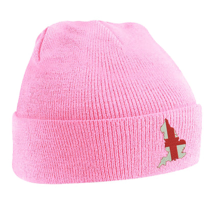 England Flag Map Embroidered Beanie Hat