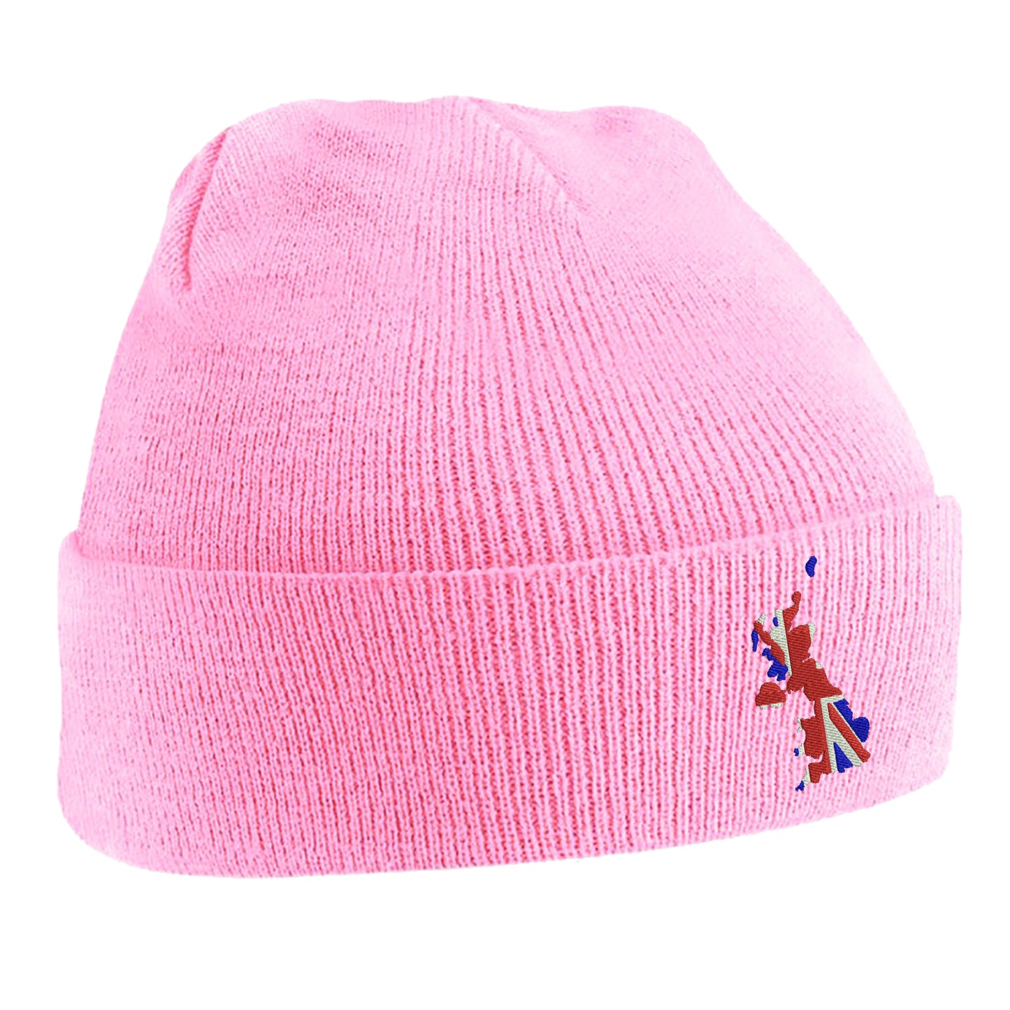 United Kingdom Flag Map Embroidered Beanie Hat