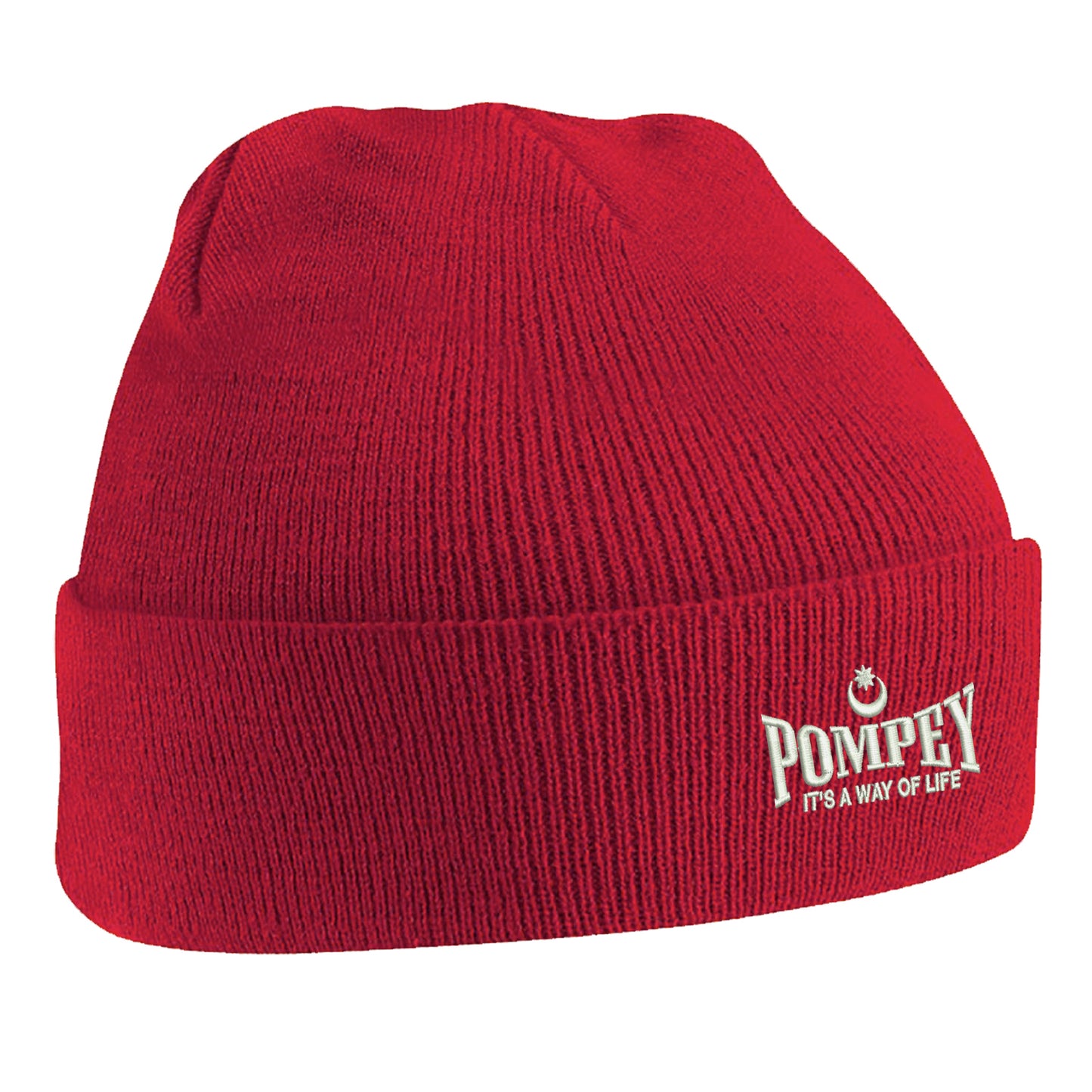 Pompey It's a Way of Life Embroidered Beanie Hat