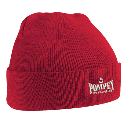 Pompey It's a Way of Life Embroidered Beanie Hat