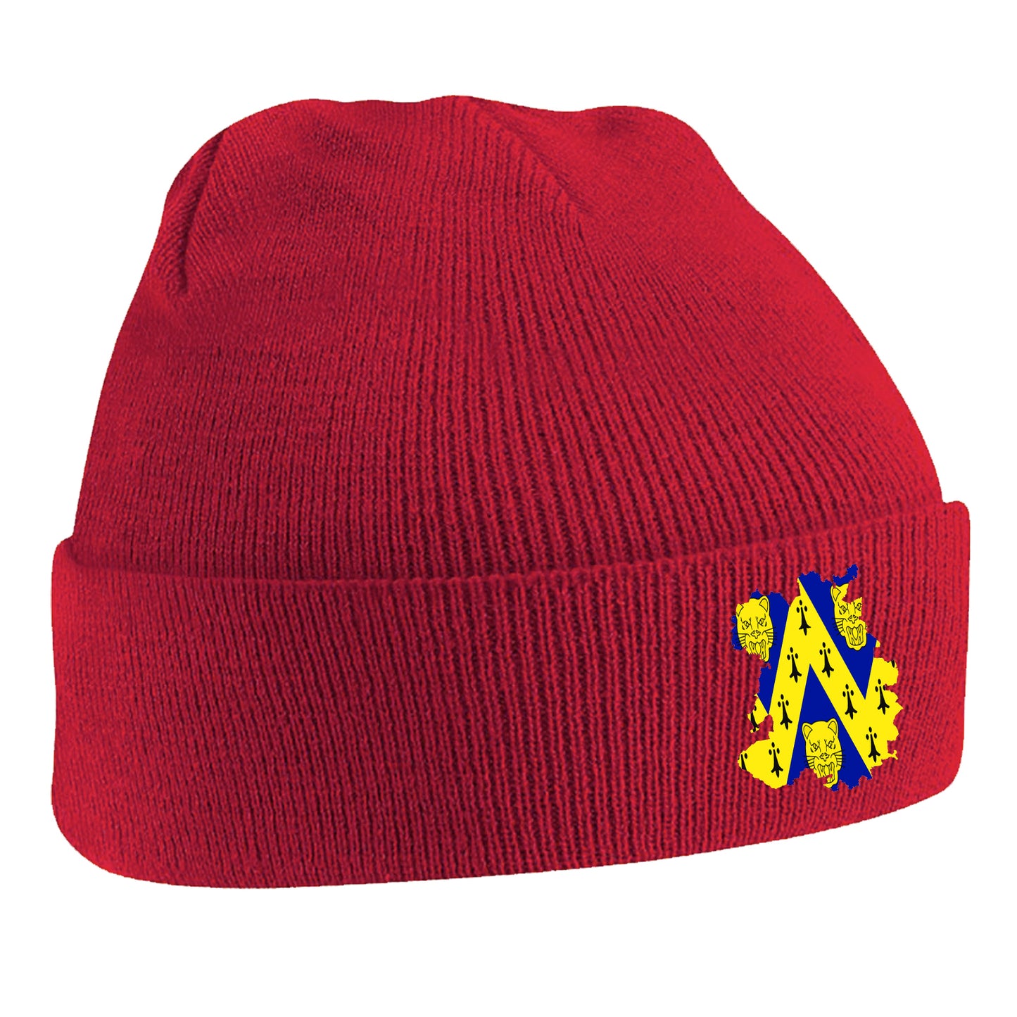 Shropshire Flag Map Embroidered Beanie Hat