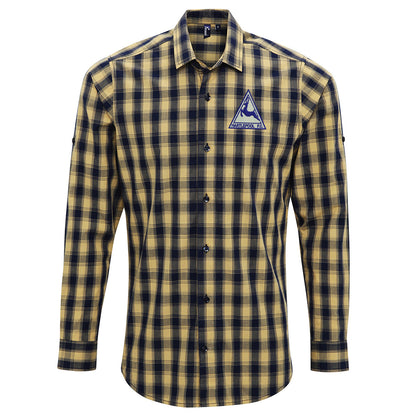 Retro Hartlepool Embroidered Long Sleeve Mulligan Check Shirt