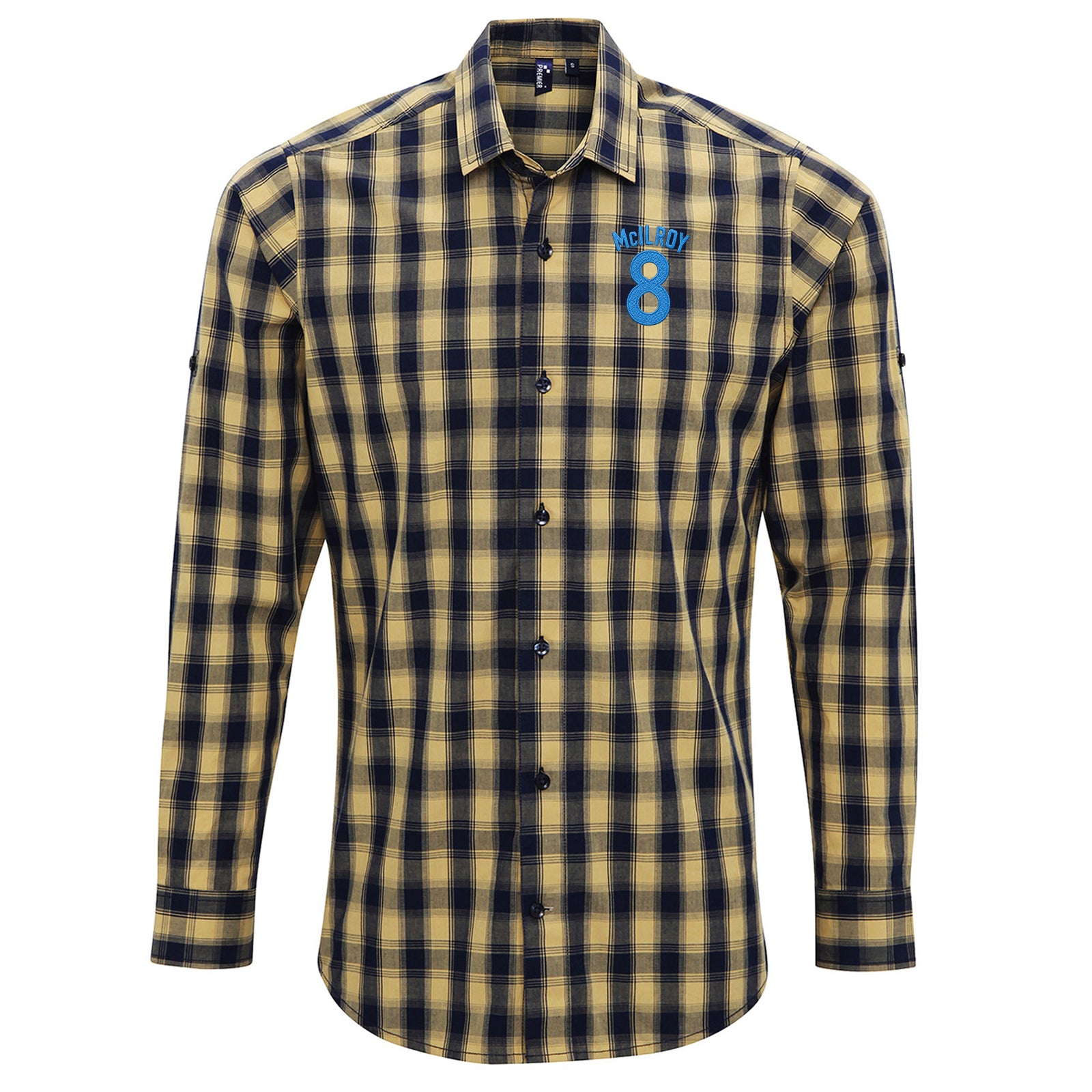 Jimmy McIlroy Burnley Football Check Long Sleeve Shirt 
