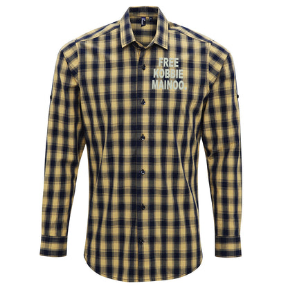 Free Kobbie Mainoo Embroidered Long Sleeve Mulligan Check Shirt
