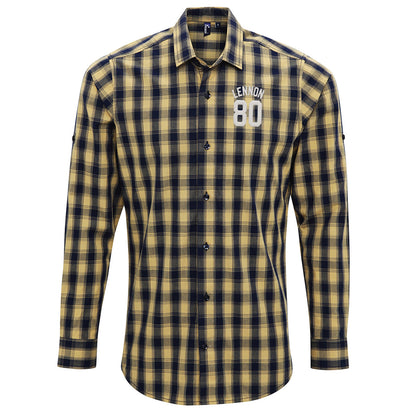John Lennon Football Check Long Sleeve Shirt