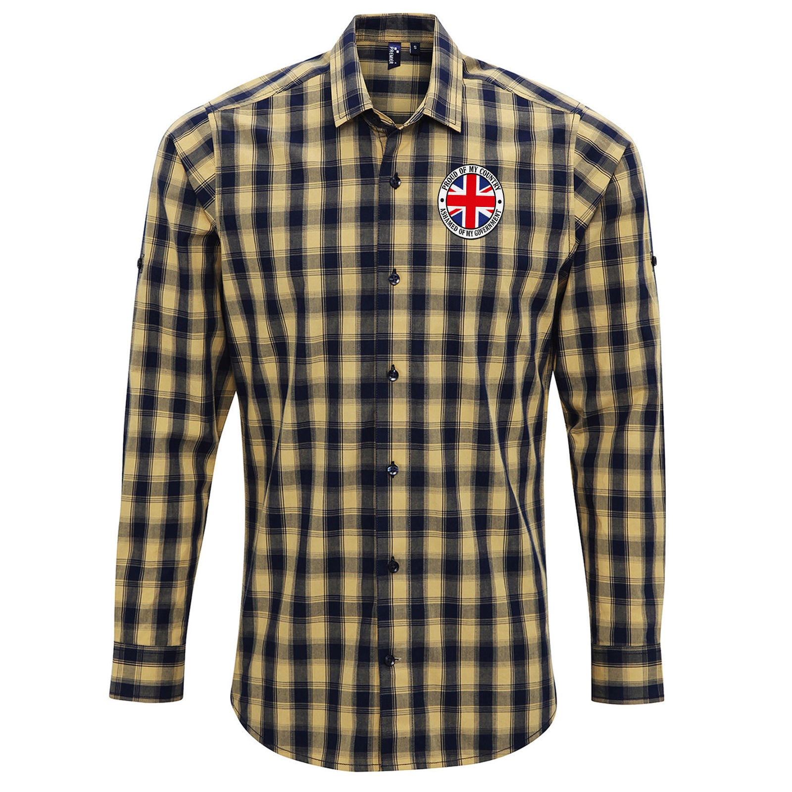 Proud of My Country Ashamed of My Government Check Long Sleeve Shirt