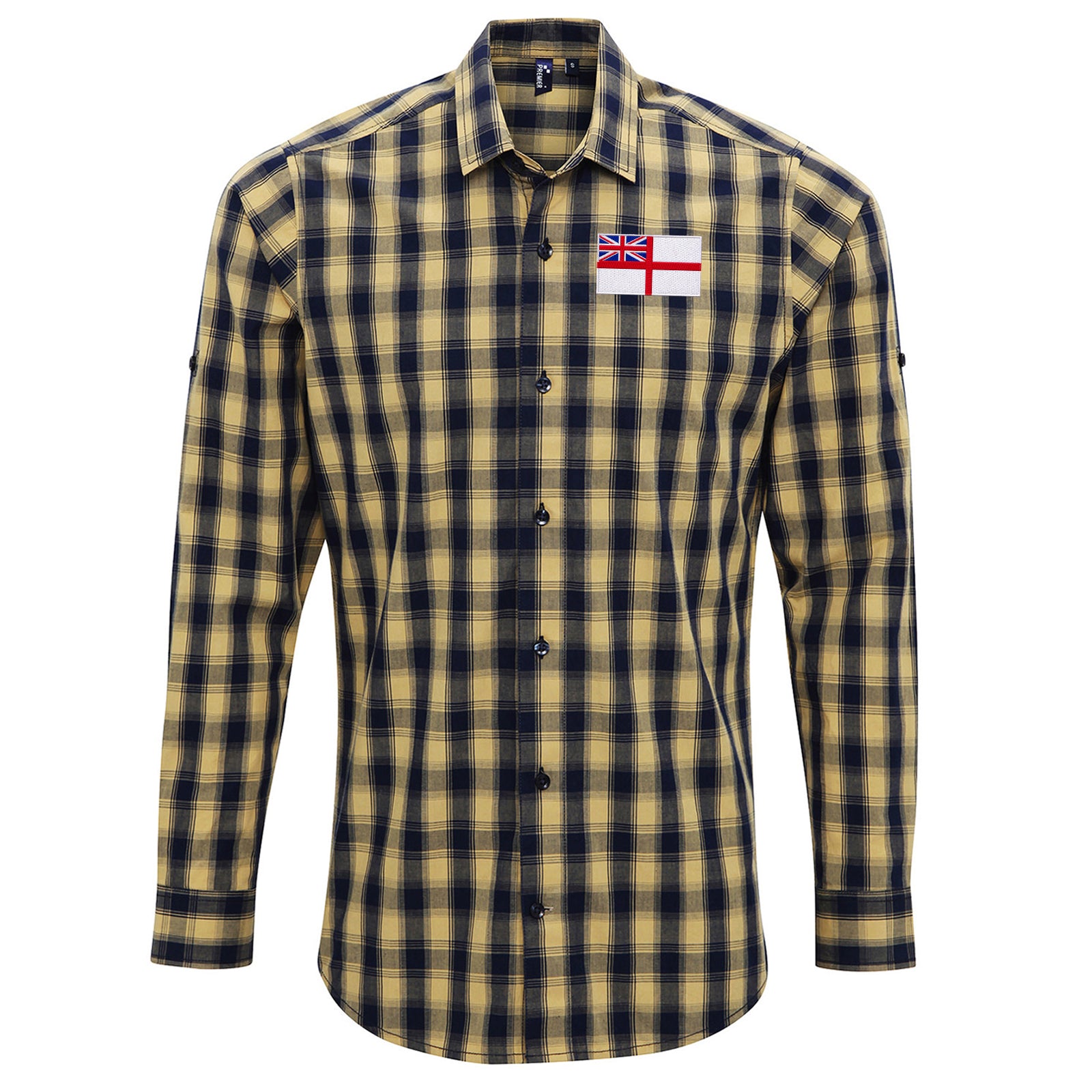 Royal Navy White Ensign Flag Check Long Sleeve Shirt