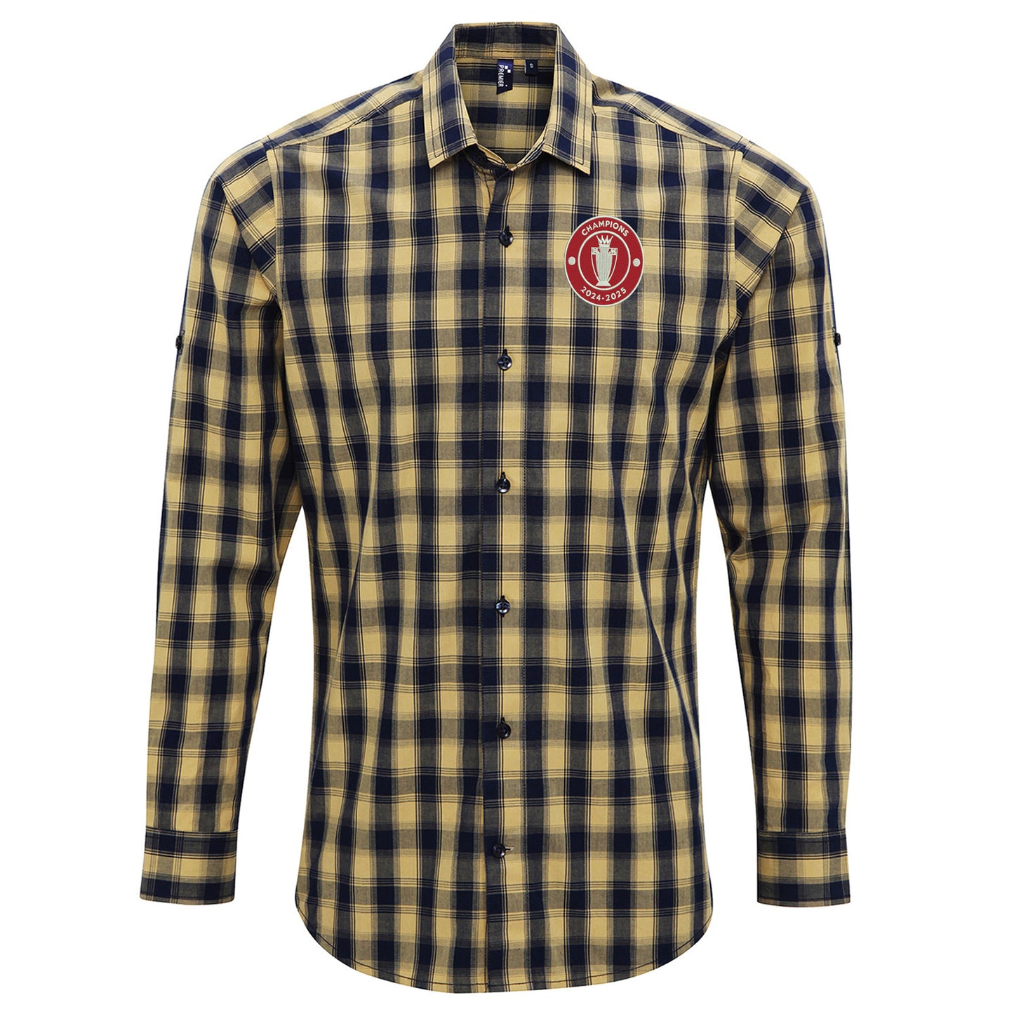 Liverpool Champions 2024-2025 Embroidered Long Sleeve Mulligan Check Shirt