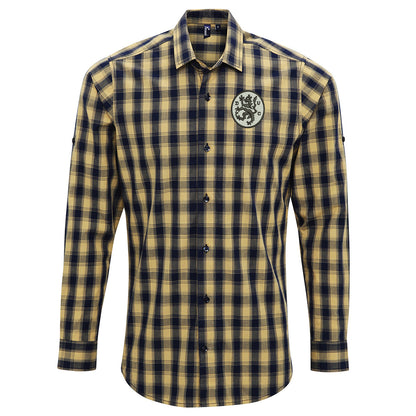 Retro Dundee United 1969 Embroidered Long Sleeve Mulligan Check Shirt