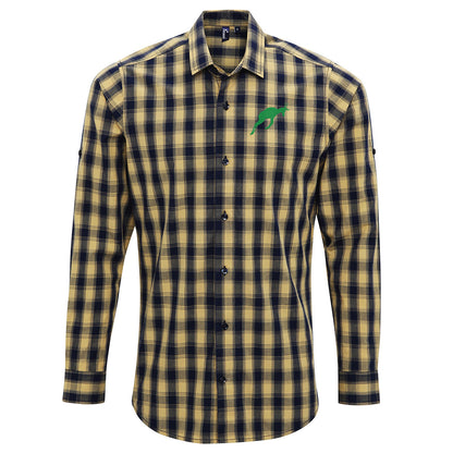 Retro South Africa Rugby 1906 Embroidered Long Sleeve Mulligan Check Shirt