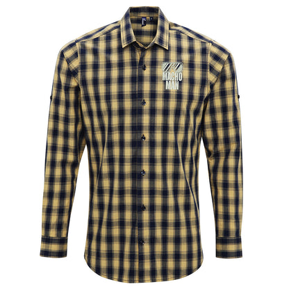 Macho Man Embroidered Long Sleeve Mulligan Check Shirt