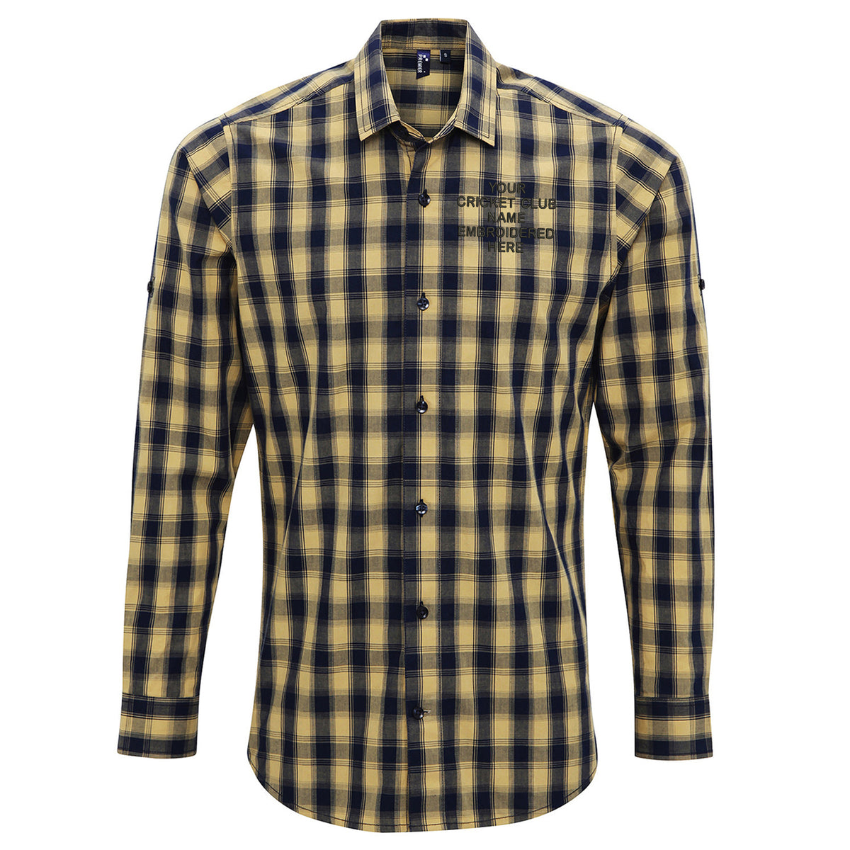 Personalised Cricket Club Long Sleeve Mulligan Check Shirt