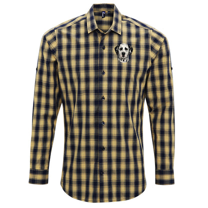 Dalmatian Dog Face Check Long Sleeve Shirt