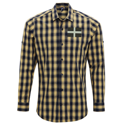 Saint Piran’s Flag Cornwall Check Long Sleeve Shirt