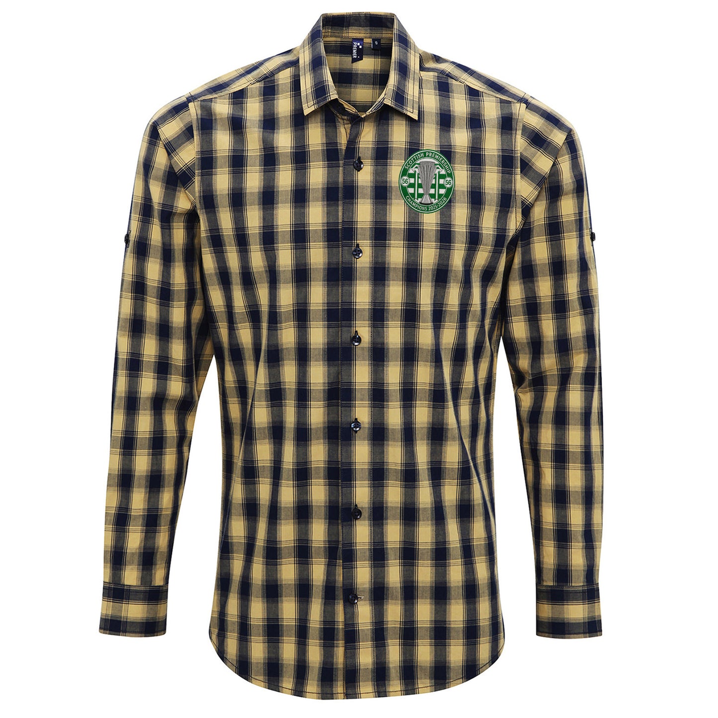 Celtic Scottish Champions-2025-2026 Check Long Sleeve Shirt