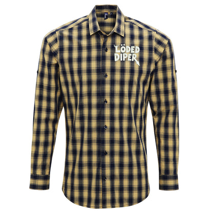 Loded Diper Rock Band Check Long Sleeve Shirt