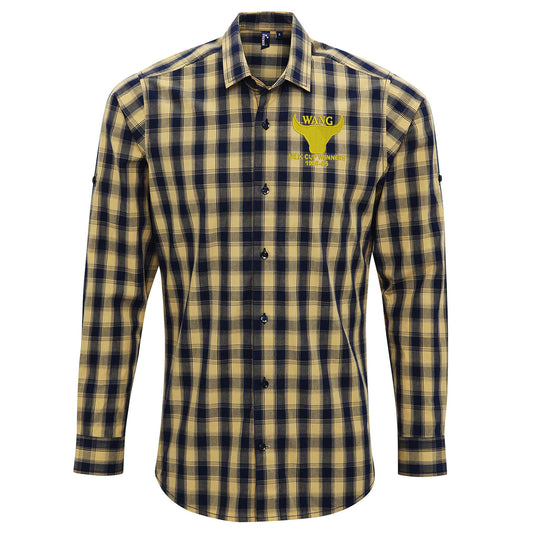 Retro Oxford Milk Cup Winners 1985-86 Embroidered Long Sleeve Mulligan Check Shirt