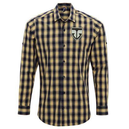 Retro Ayr United Embroidered Long Sleeve Mulligan Check Shirt