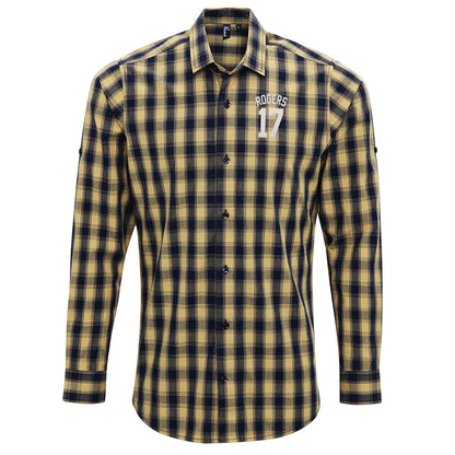 Rogers 17 Embroidered Long Sleeve Mulligan Check Shirt