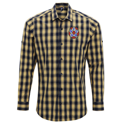 Retro Aldershot 1981 Embroidered Long Sleeve Mulligan Check Shirt