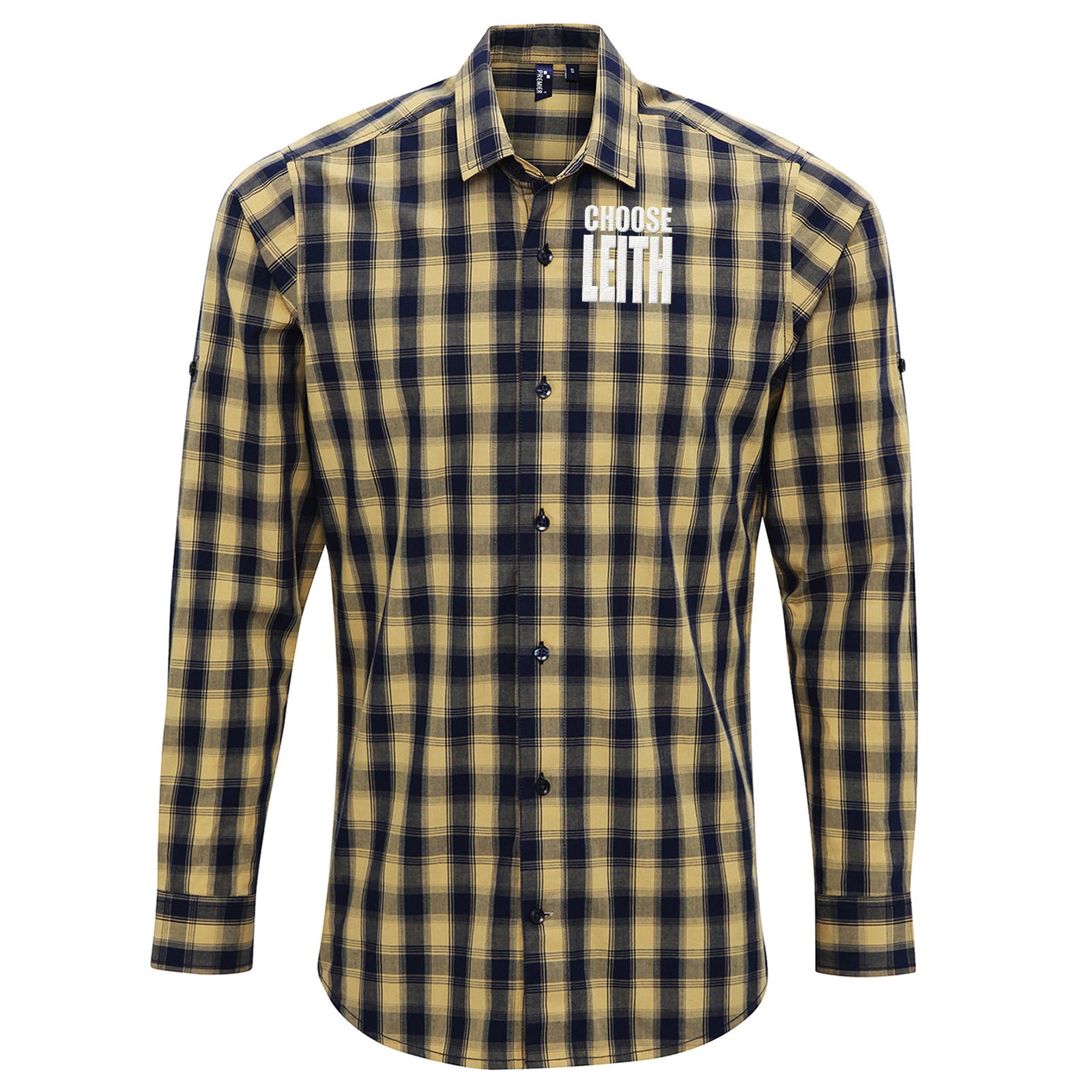 Hibs FC Choose Leith Football Check Long Sleeve Shirt