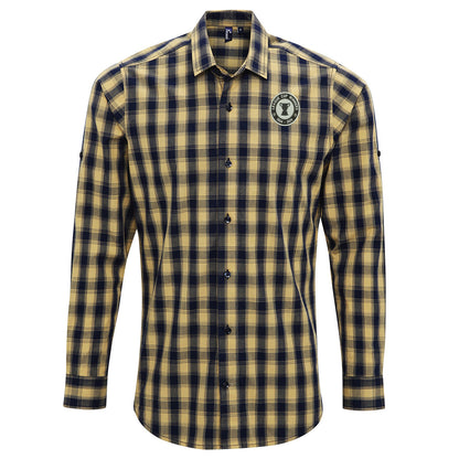 Newcastle League Cup Embroidered Long Sleeve Check Shirt