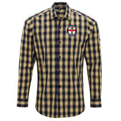 Retro England Football Check Long Sleeve Shirt