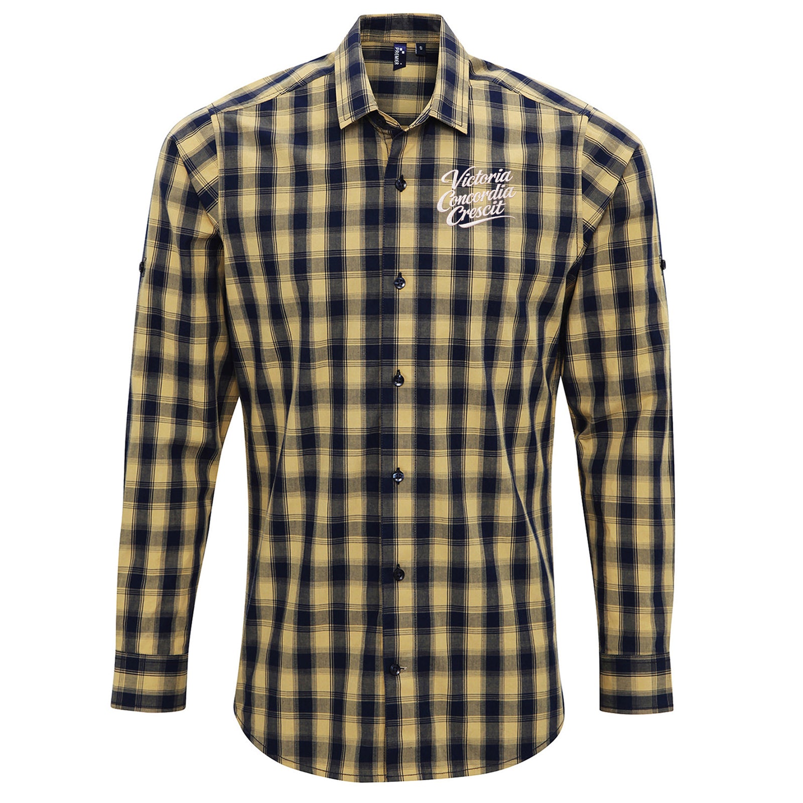 Victory Through Harmony Check Long Sleeve Shirt