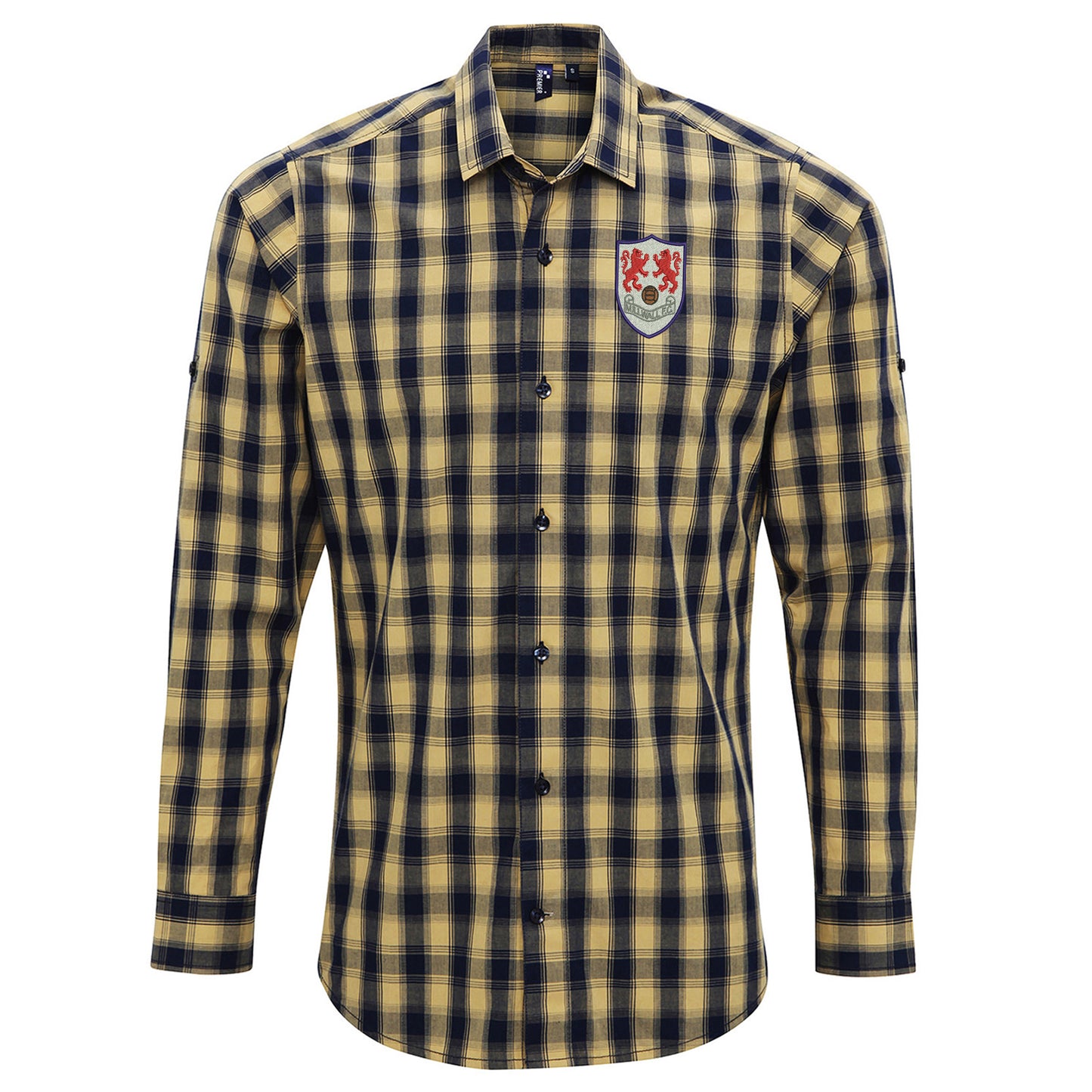 Retro Millwall 1956 Embroidered Long Sleeve Mulligan Check Shirt