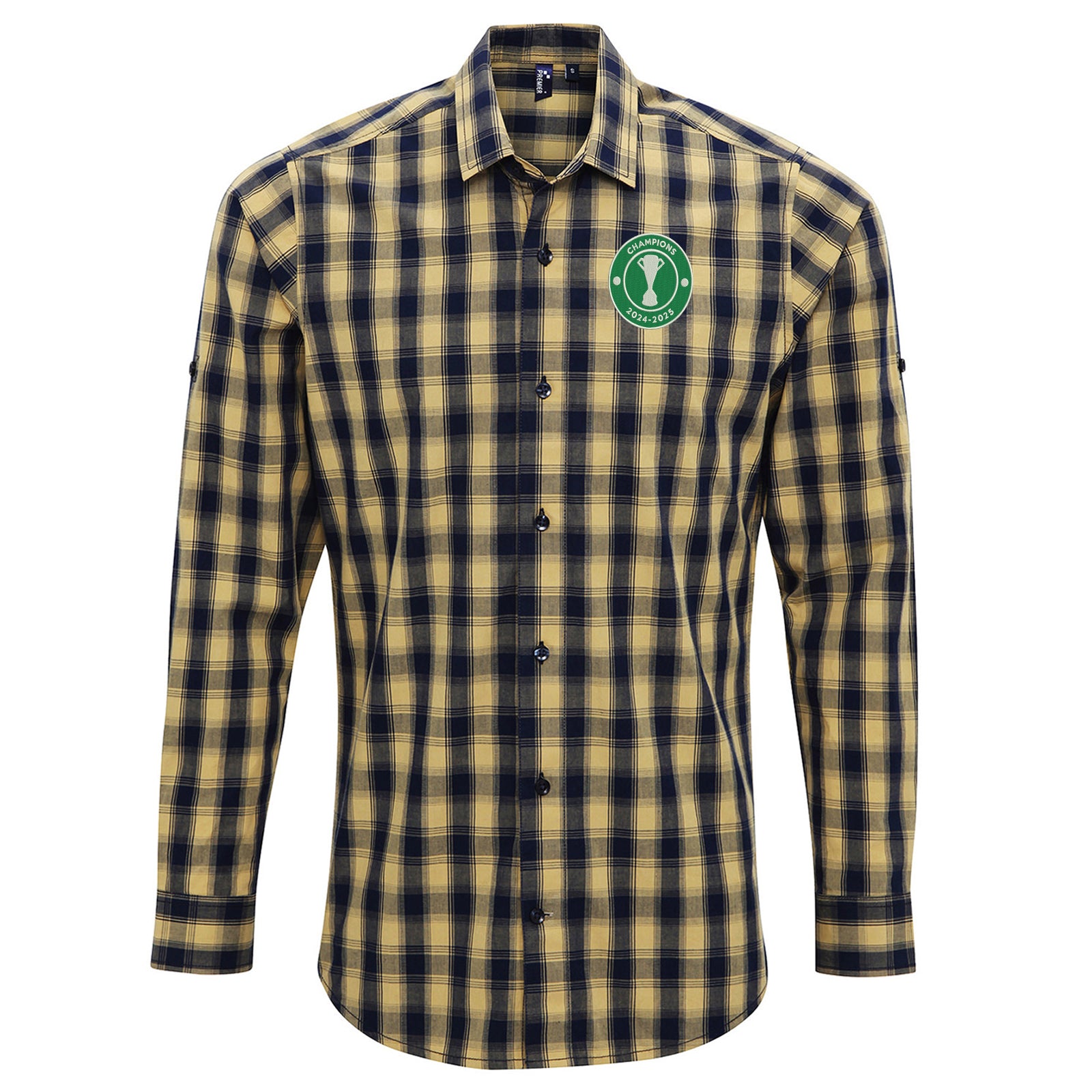 Celtic 2025 Champions Check Long Sleeve Shirt