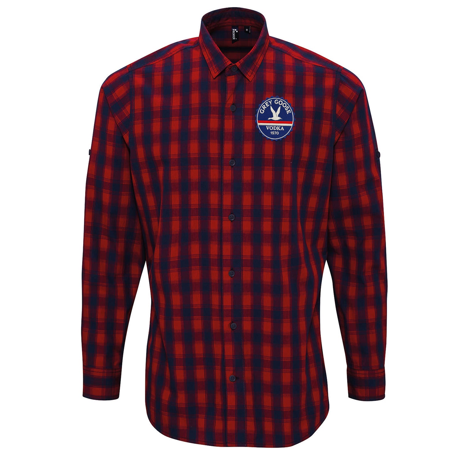Grey Goose Vodka Check Long Sleeve Shirt 