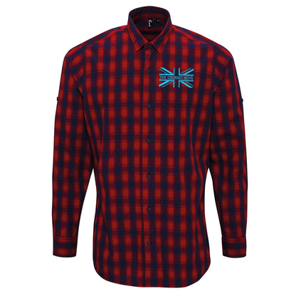 The Cockney Boys Union Jack Embroidered Long Sleeve Mulligan Check Shirt