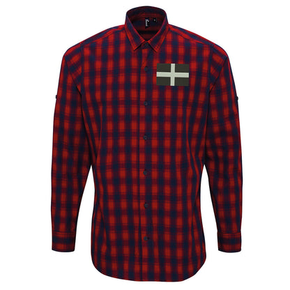Saint Piran’s Flag Cornwall Check Long Sleeve Shirt