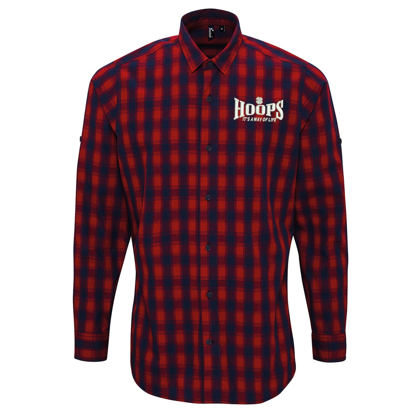 Hoops Its a Way of Life Embroidered Long Sleeve Mulligan Check Shirt