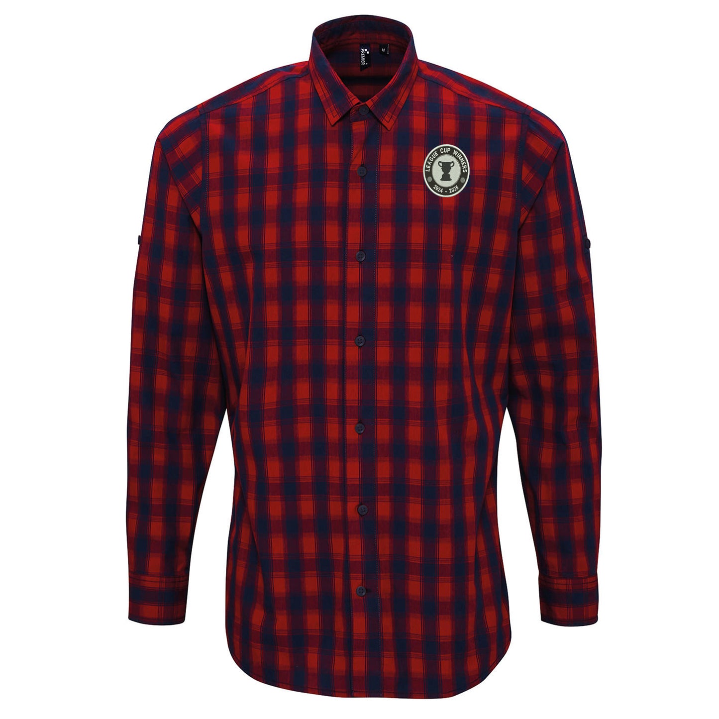 Newcastle League Cup Embroidered Long Sleeve Check Shirt