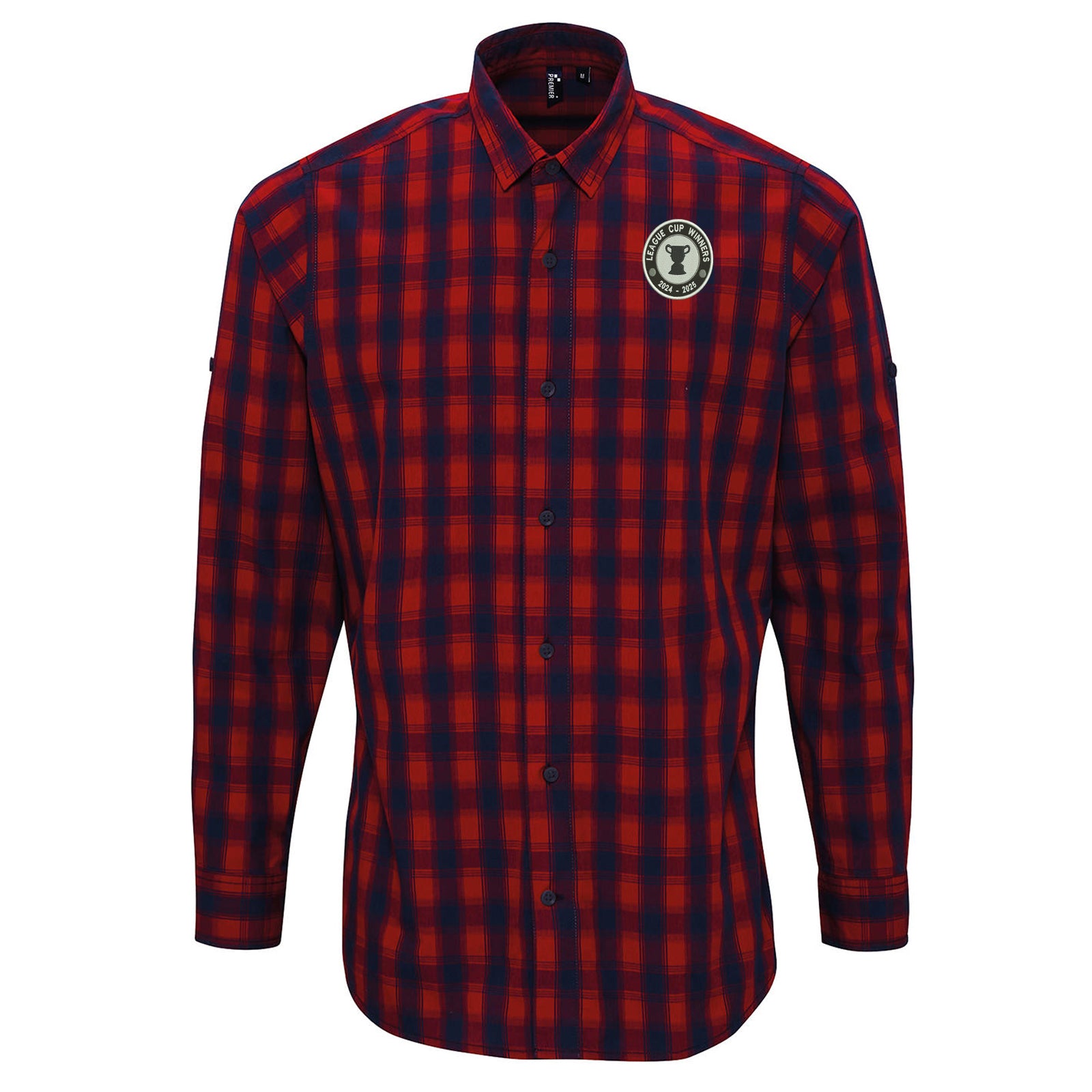 Newcastle League Cup Embroidered Long Sleeve Check Shirt