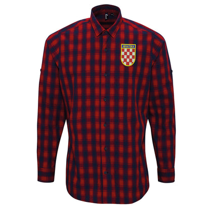 Retro Croatia 1960s Check Long Sleeve Shirt