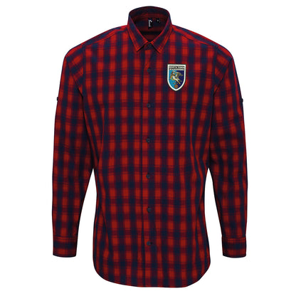 Retro North Town Wanderers Embroidered Long Sleeve Mulligan Check Shirt