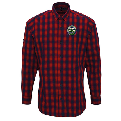 Retro Forest Green Rovers Check Long Sleeve Shirt