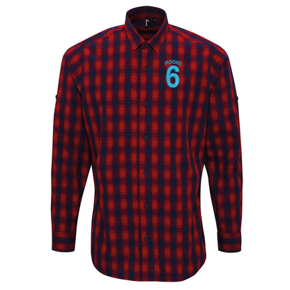 Moore 6 Embroidered Long Sleeve Mulligan Check Shirt