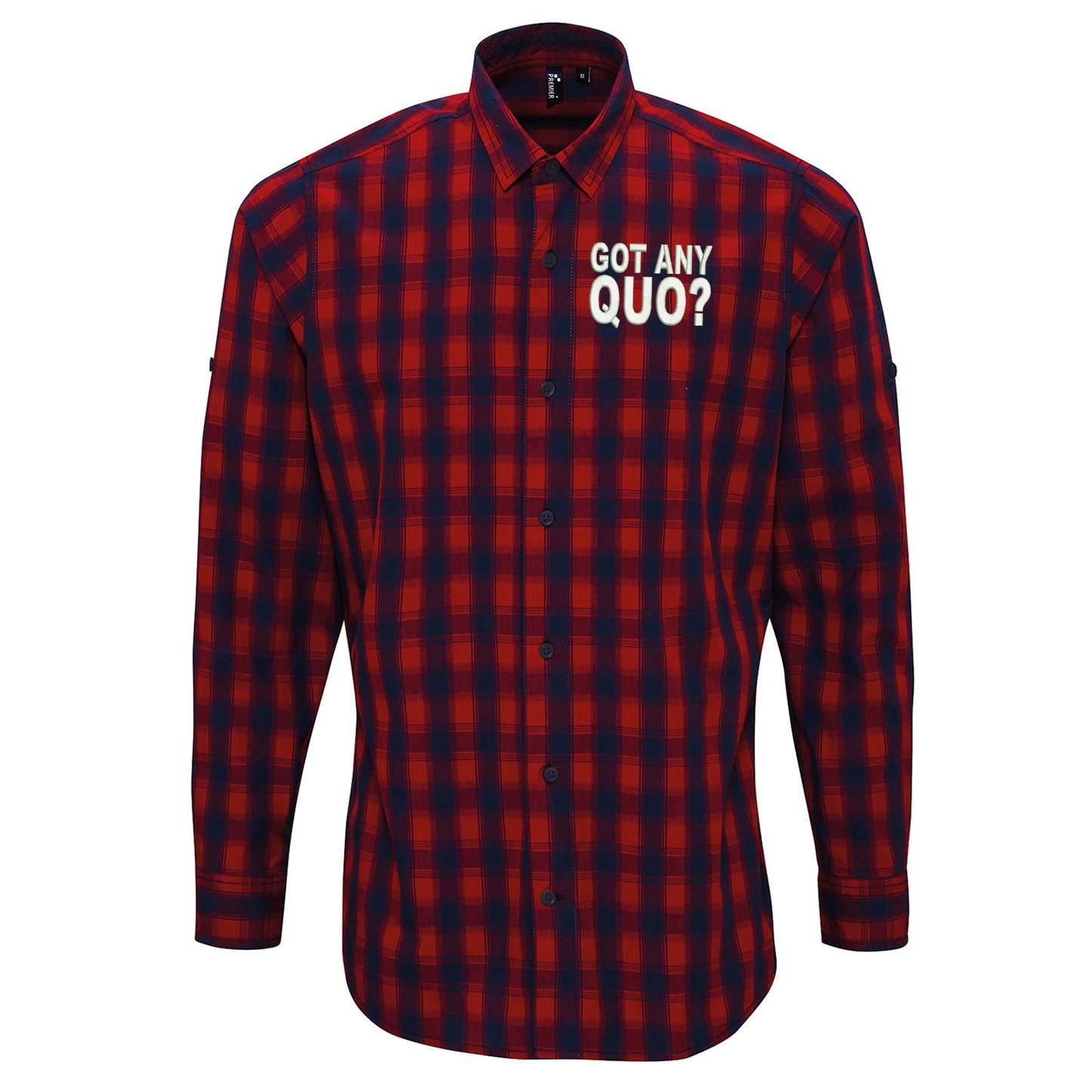 Got Any Quo Embroidered Long Sleeve Mulligan Check Shirt