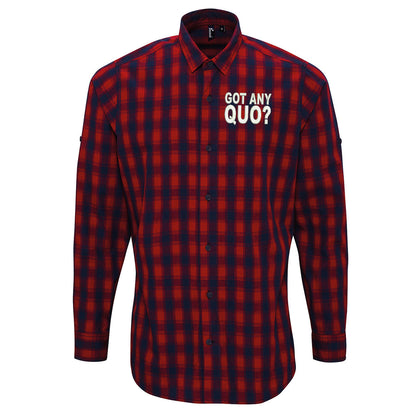 Got Any Quo Embroidered Long Sleeve Mulligan Check Shirt