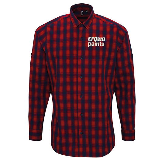 Retro Crown Paints Check Long Sleeve Shirt